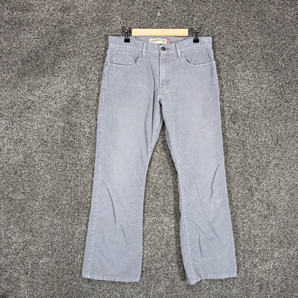 Vintage Levis 527 Low Bootcut Corduroy Jeans Mens 32/30 Gray Y2K Western Cowboy